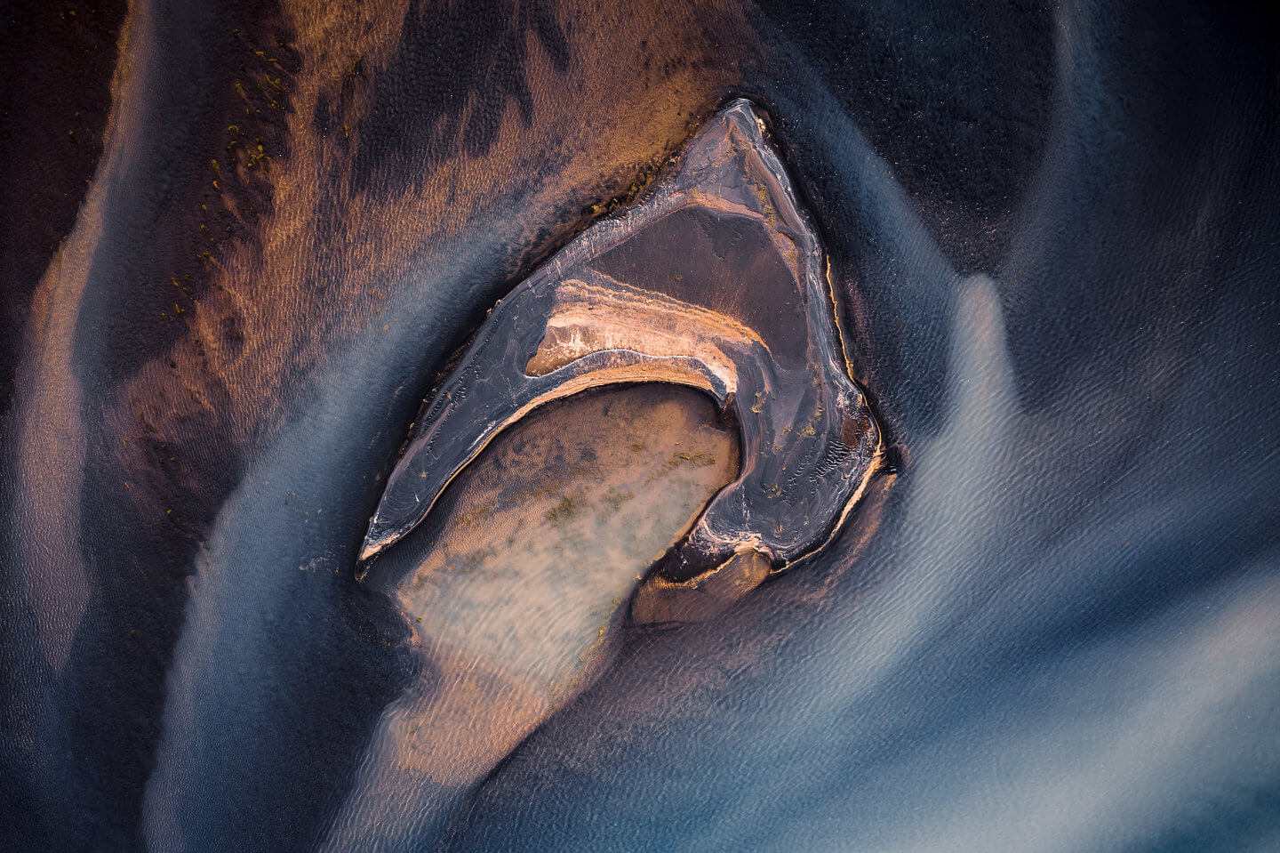 Aerial View of a Glacial River Systemc in Iceland, captured by Jan Erik Waider