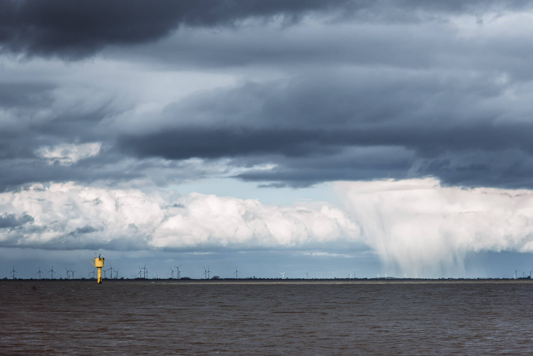 Rain clouds over North Sea Coast in Germany