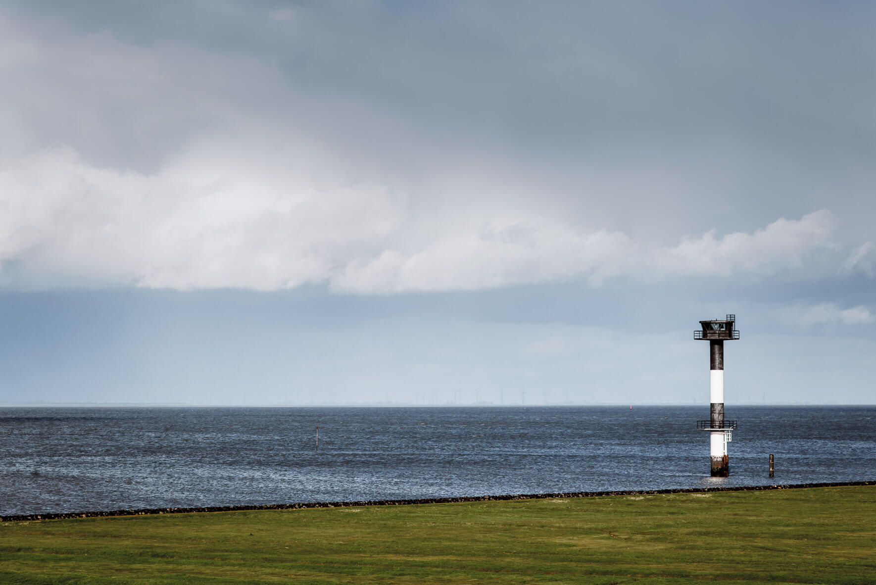 Light tower at the North Sea coast in Germany near Cuxhaven