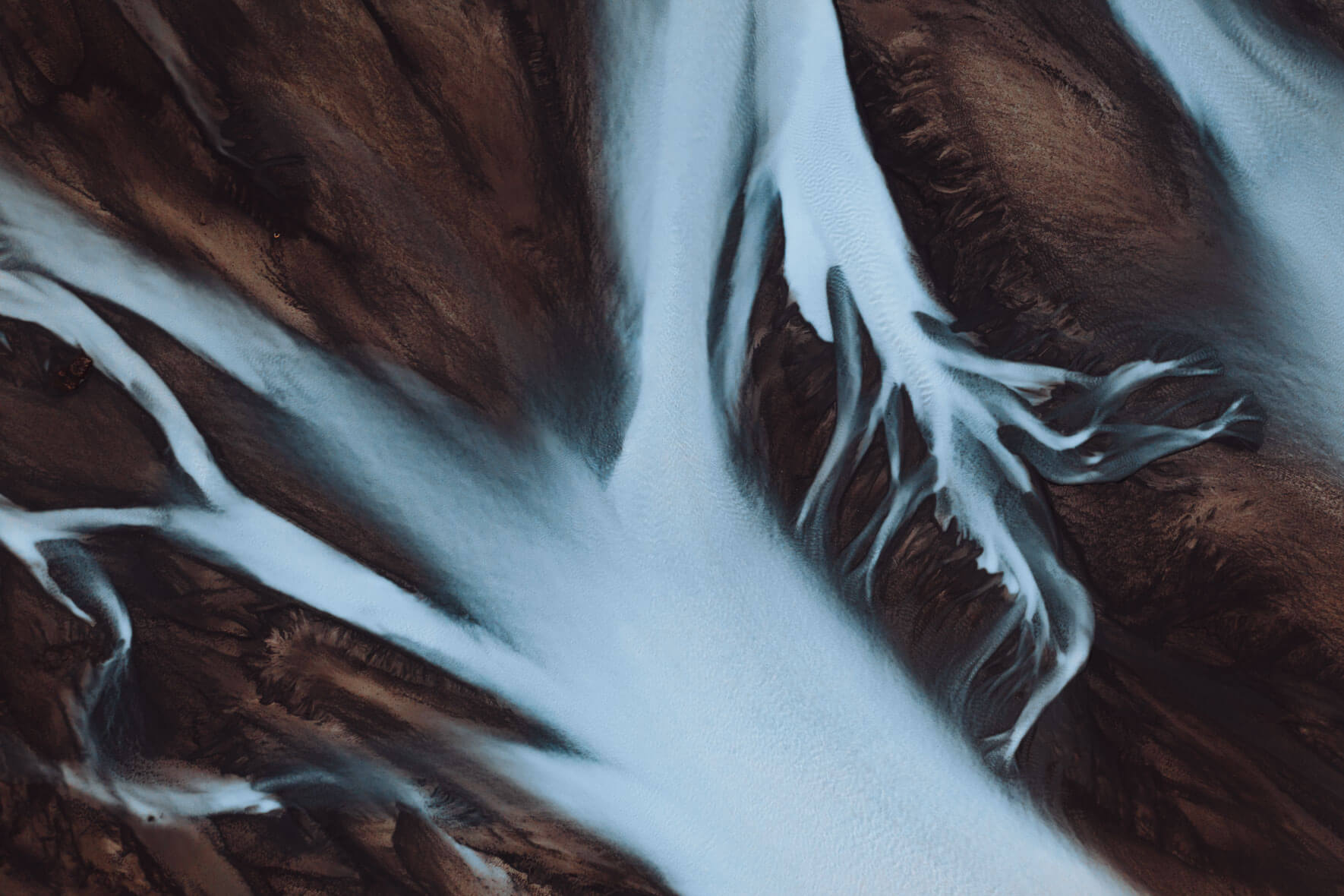 Glacial river from above by Jan Erik Waider | Atmospheric landscape photography of the North