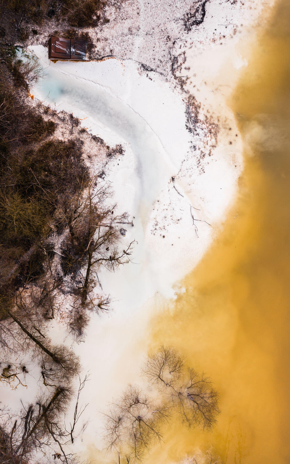 Industrial chalk lake on the island of Rügen