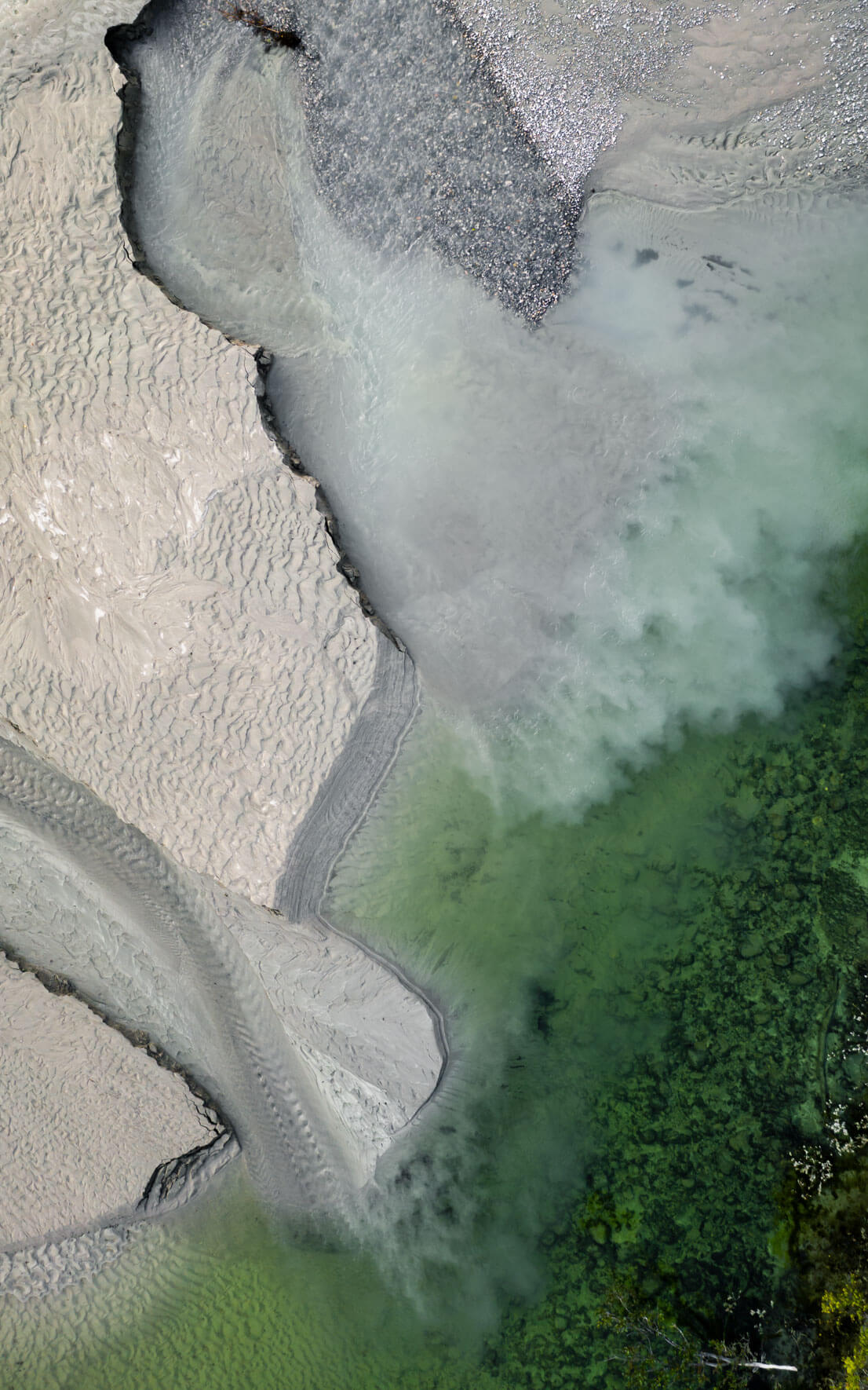 Abstract Glacier river delta in Norway