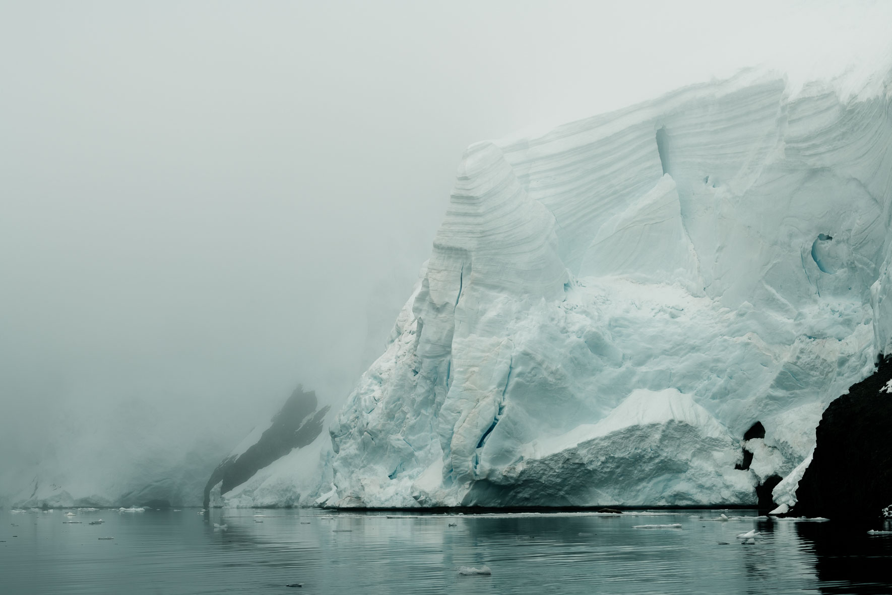 Melchior Islands in foggy weather (Antarctica)