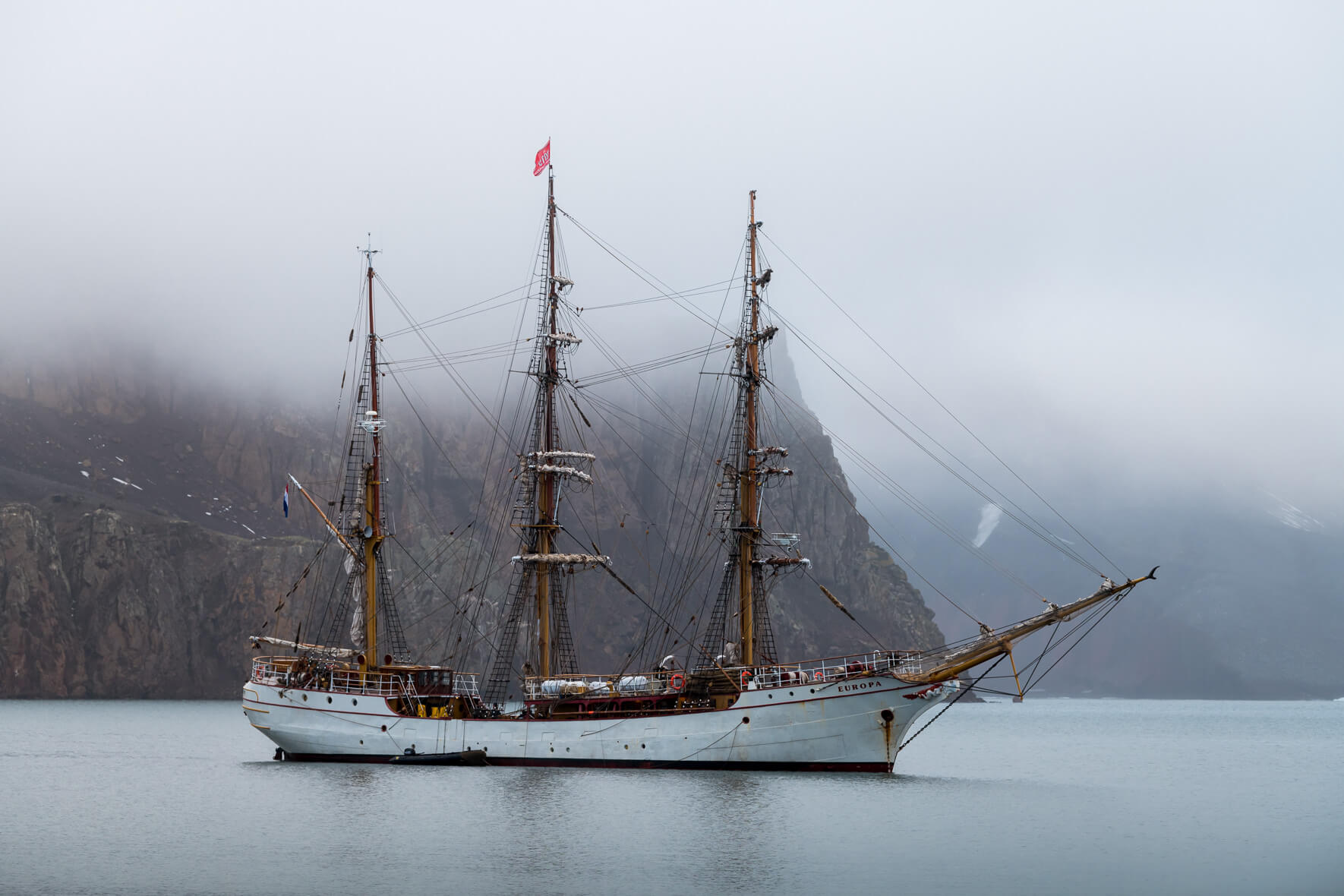 Bark Europa in Whalers Bay of Deception Island