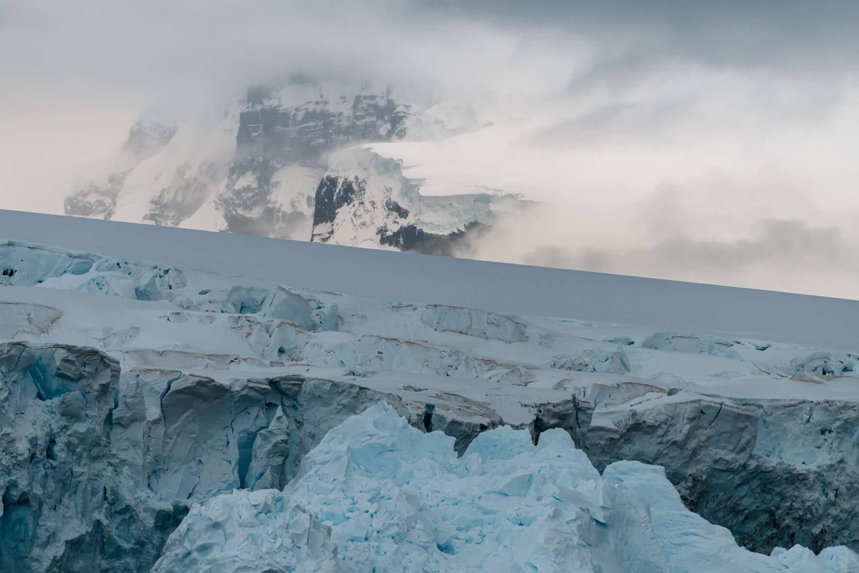 Glacier and mountain landscape of the Antarctic Peninsula