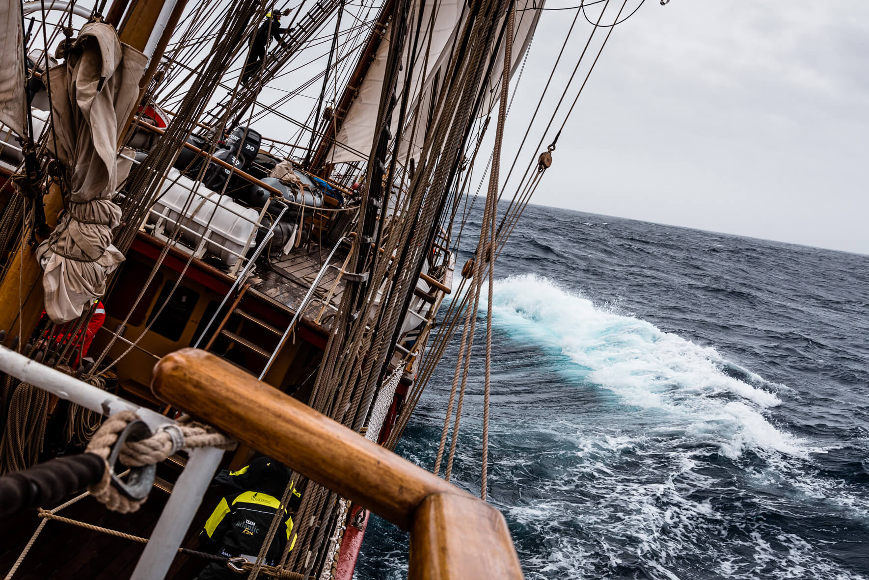 Sailing ship Bark Europa on the Drake Passage