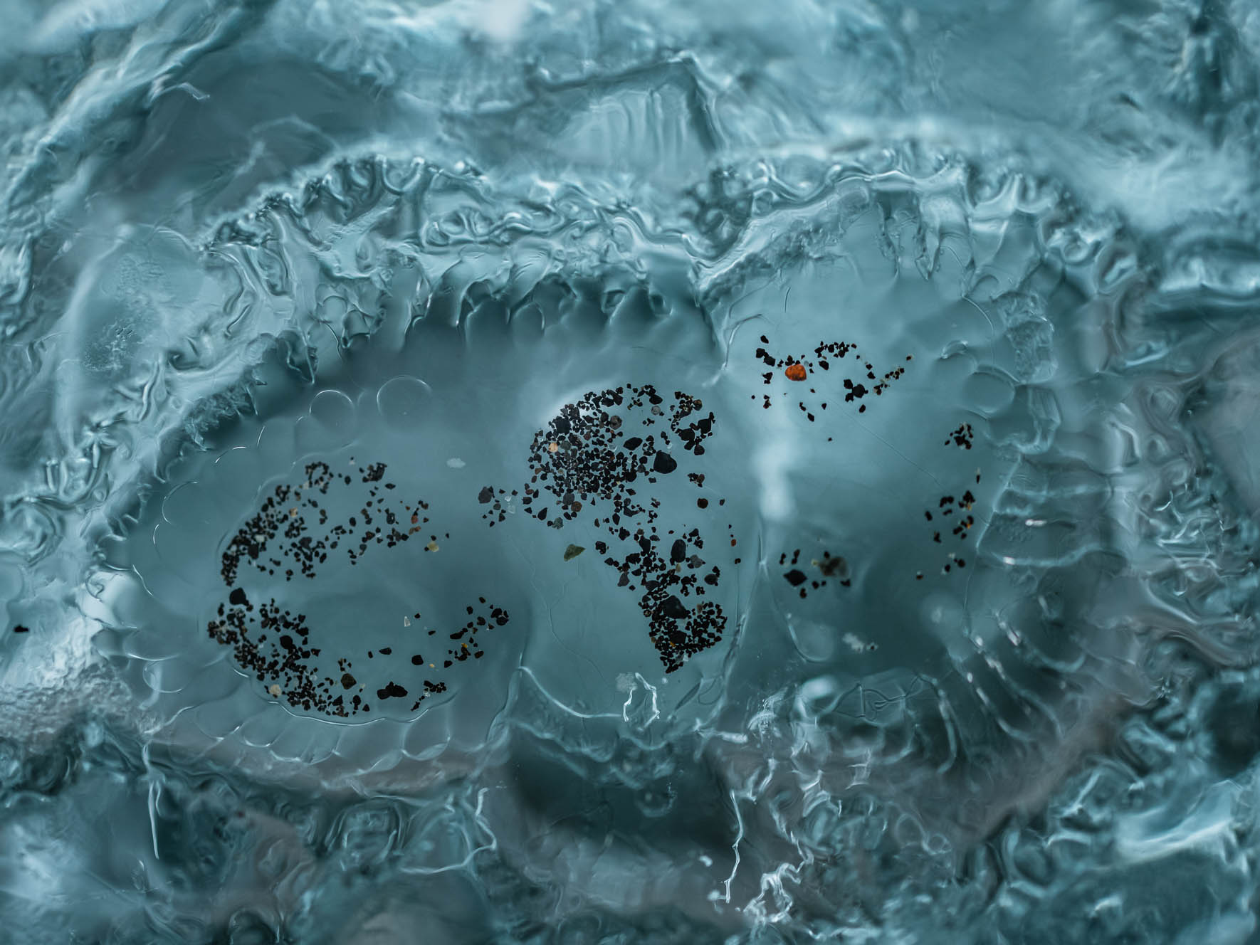 Abstract Macro Photography of Glacier Ice