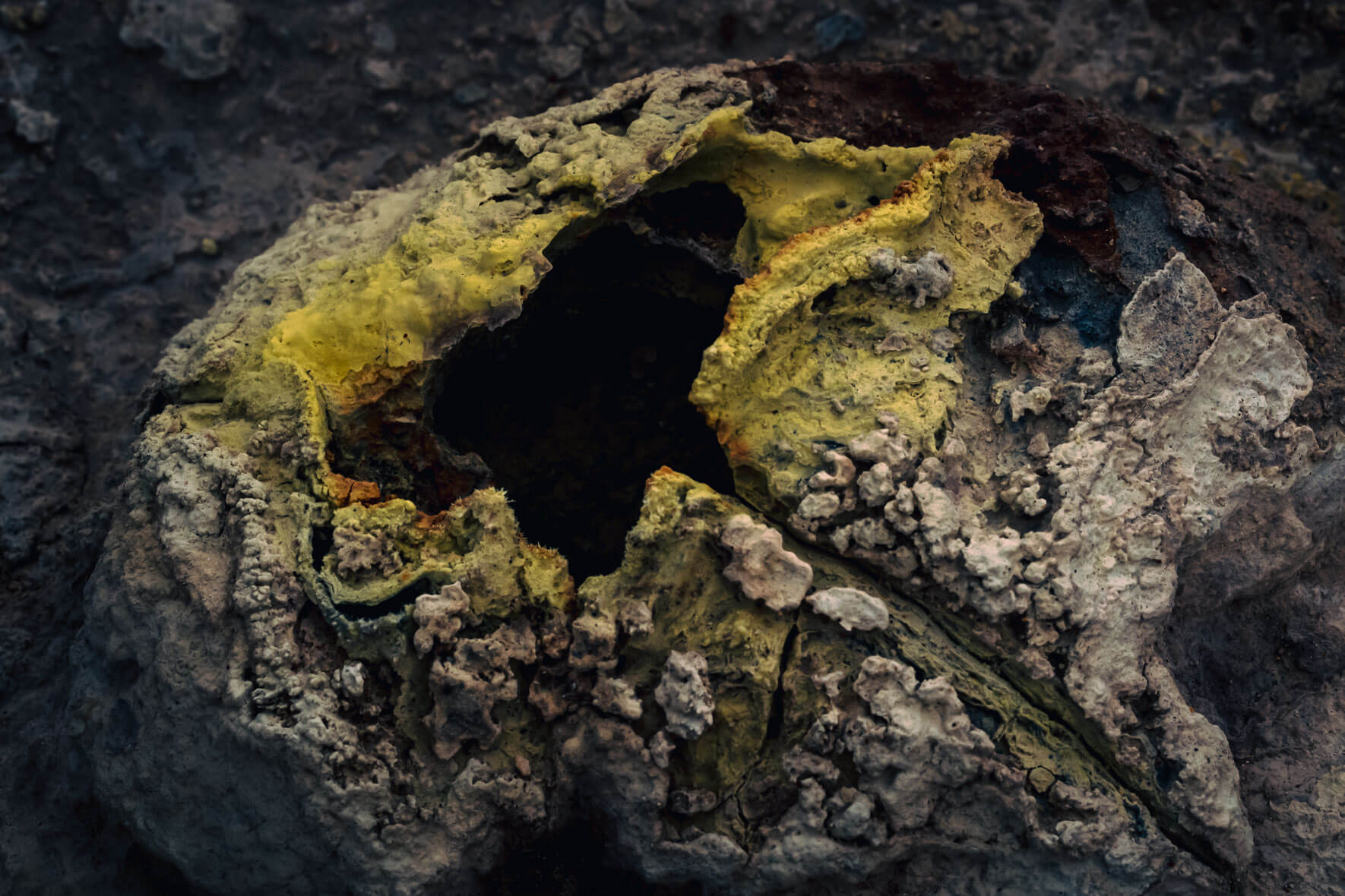 Sulphur Rocks at Námafjall Geothermal near Lake Myvatn in Iceland