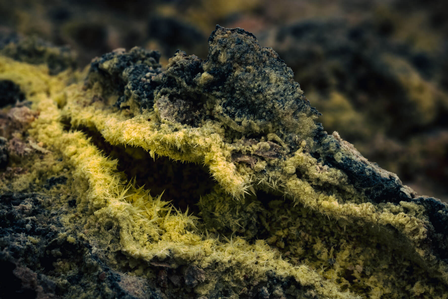 Sulphur Rocks at Námafjall Geothermal near Lake Myvatn in Iceland