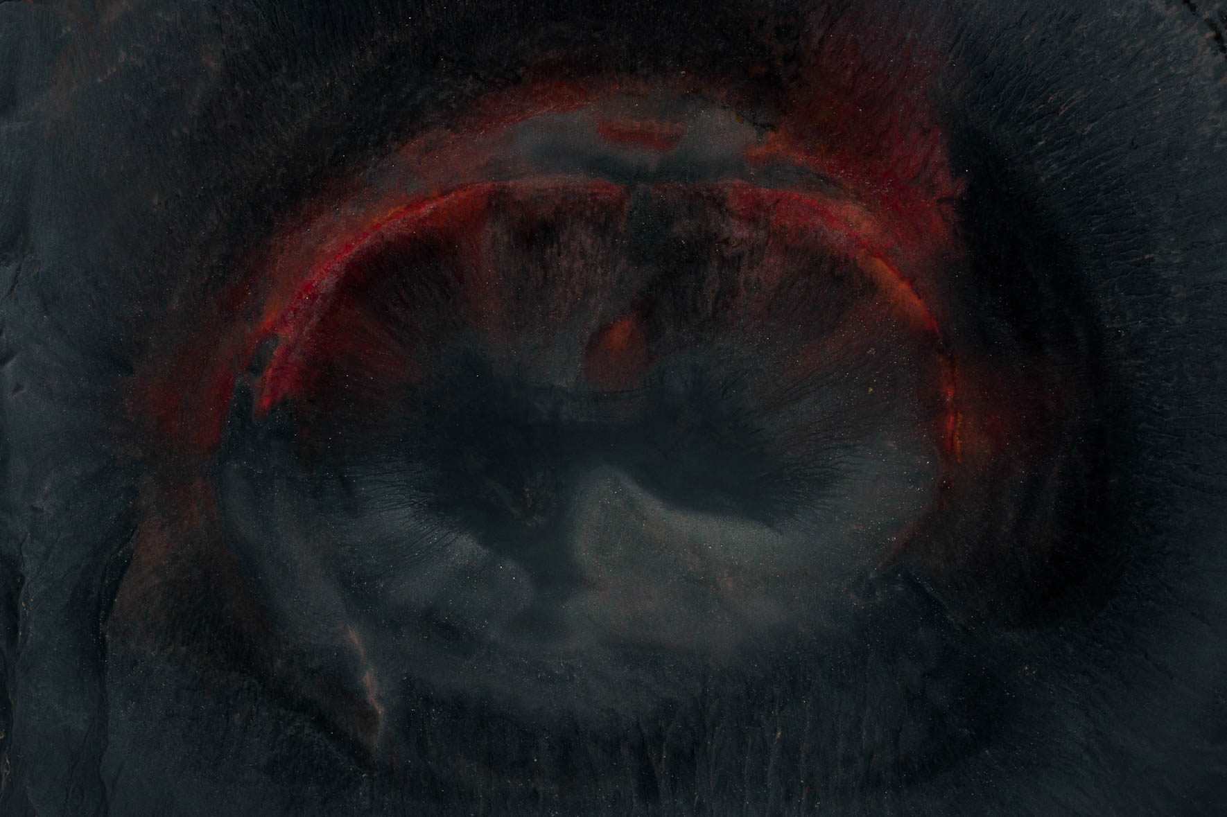 Aerial Landscape with Volcanic Crater in Iceland