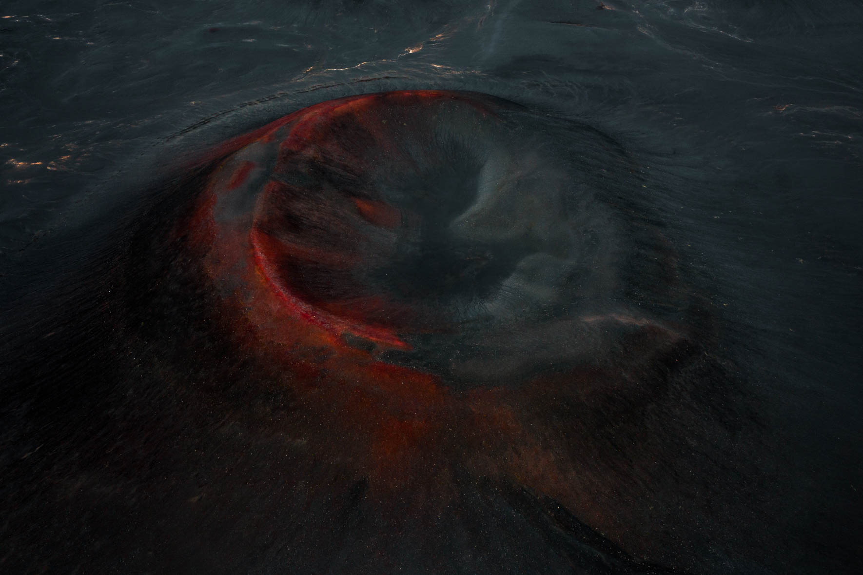 Aerial View of Volcanic Crater in the Highlands of Iceland