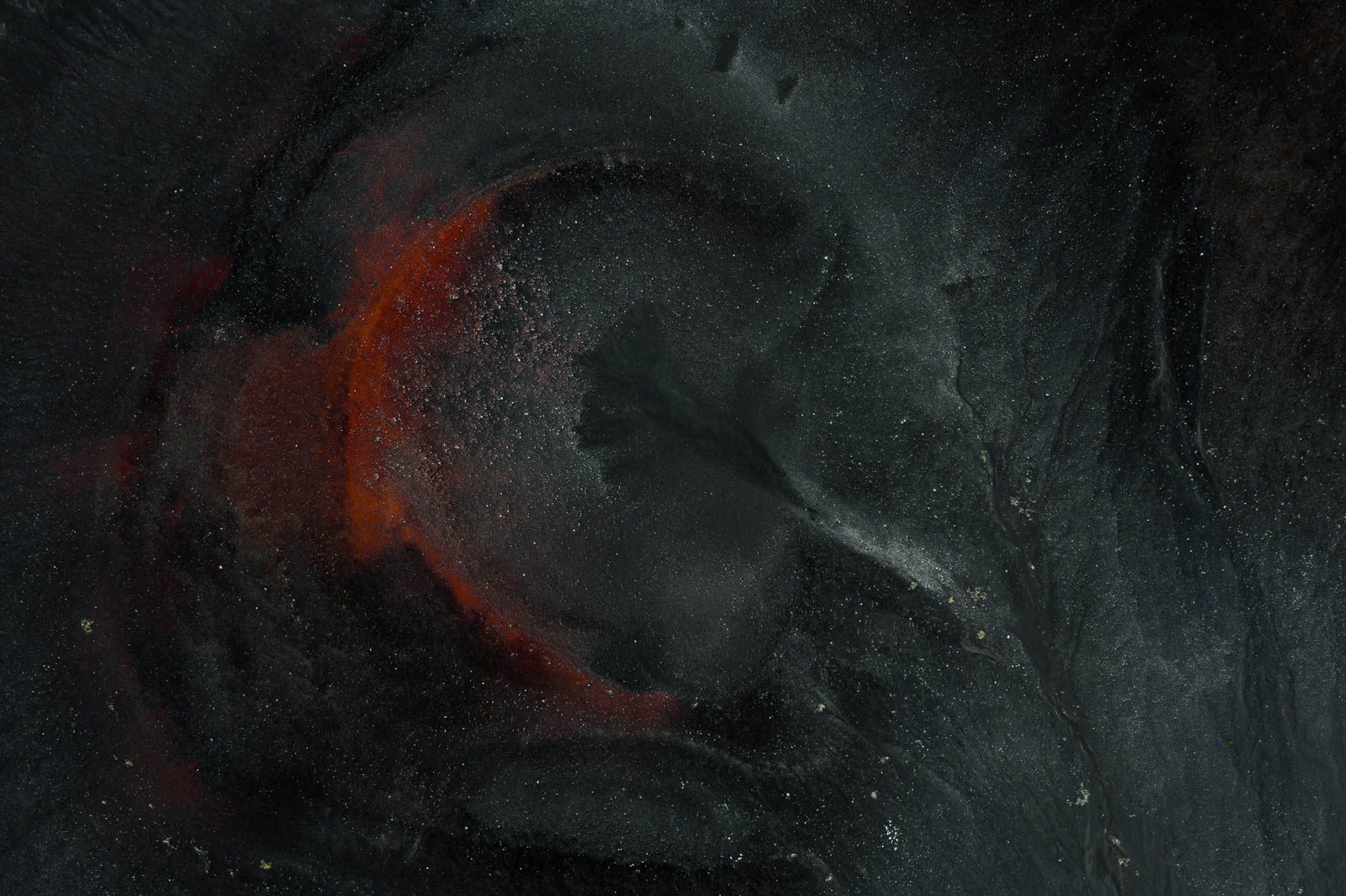 Aerial View of Volcanic Craters in the Highlands of Iceland