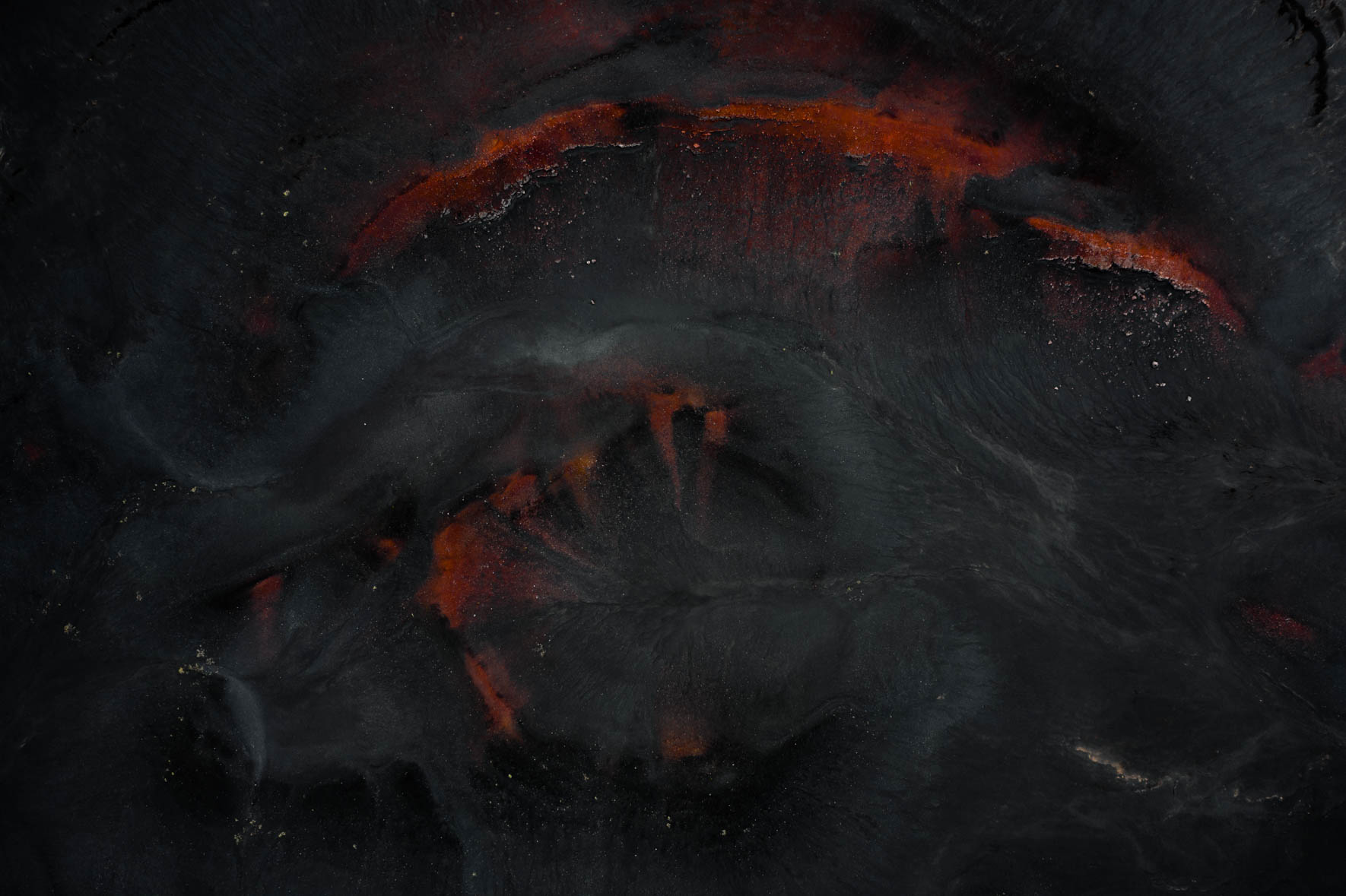 Aerial View of Volcanic Craters in the Central Highlands of Iceland