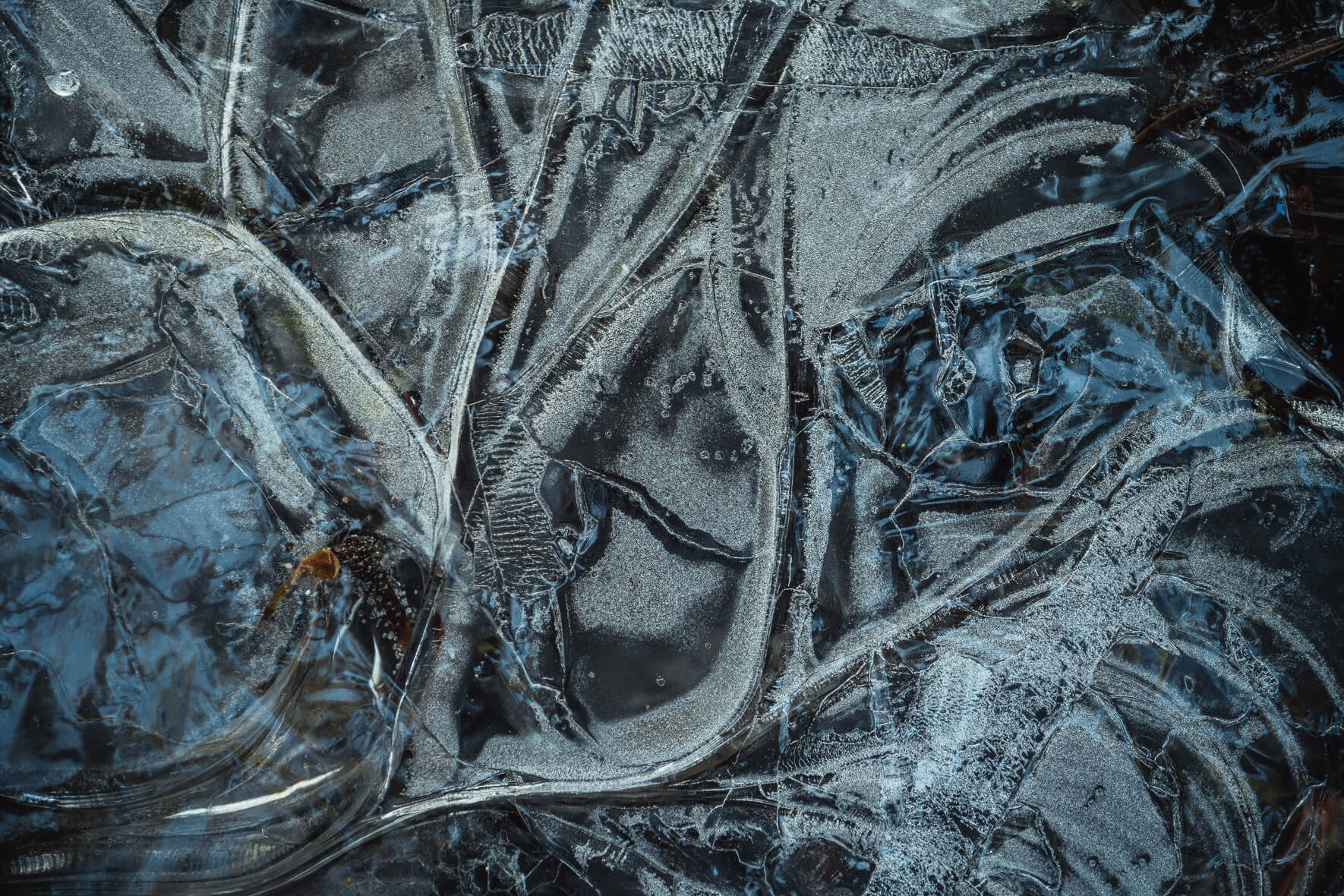 Abstract Texture of Frozen Puddle
