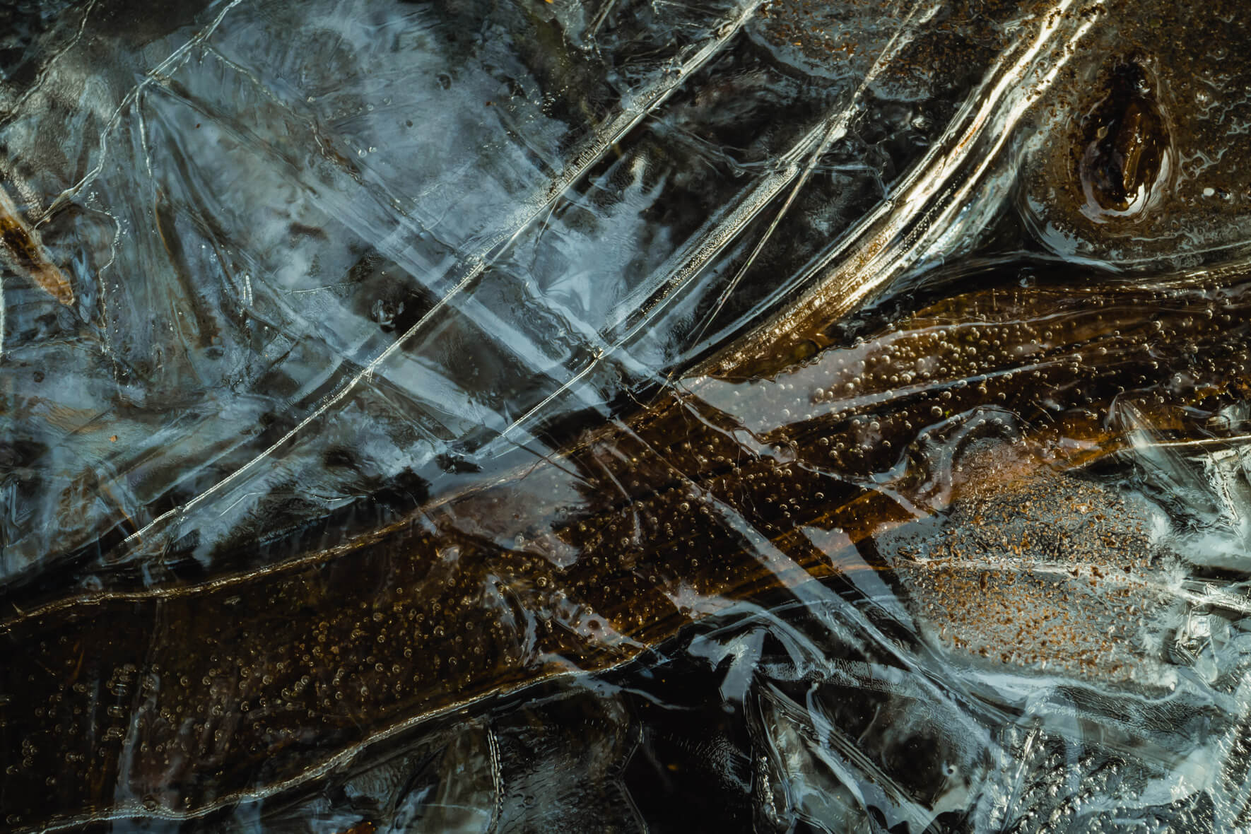 Abstract Texture of Frozen Puddle