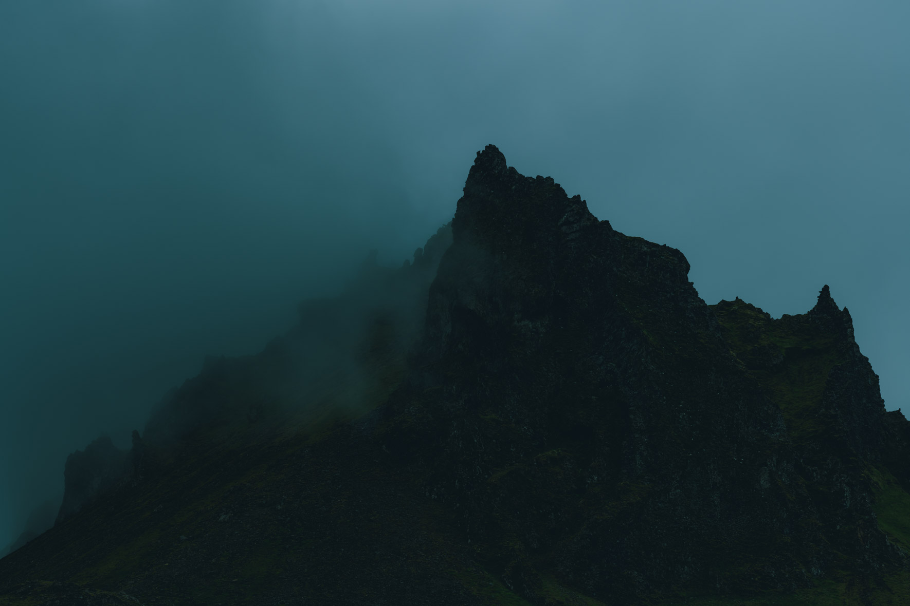 Dark and Cinematic Mountain Landscape in Iceland