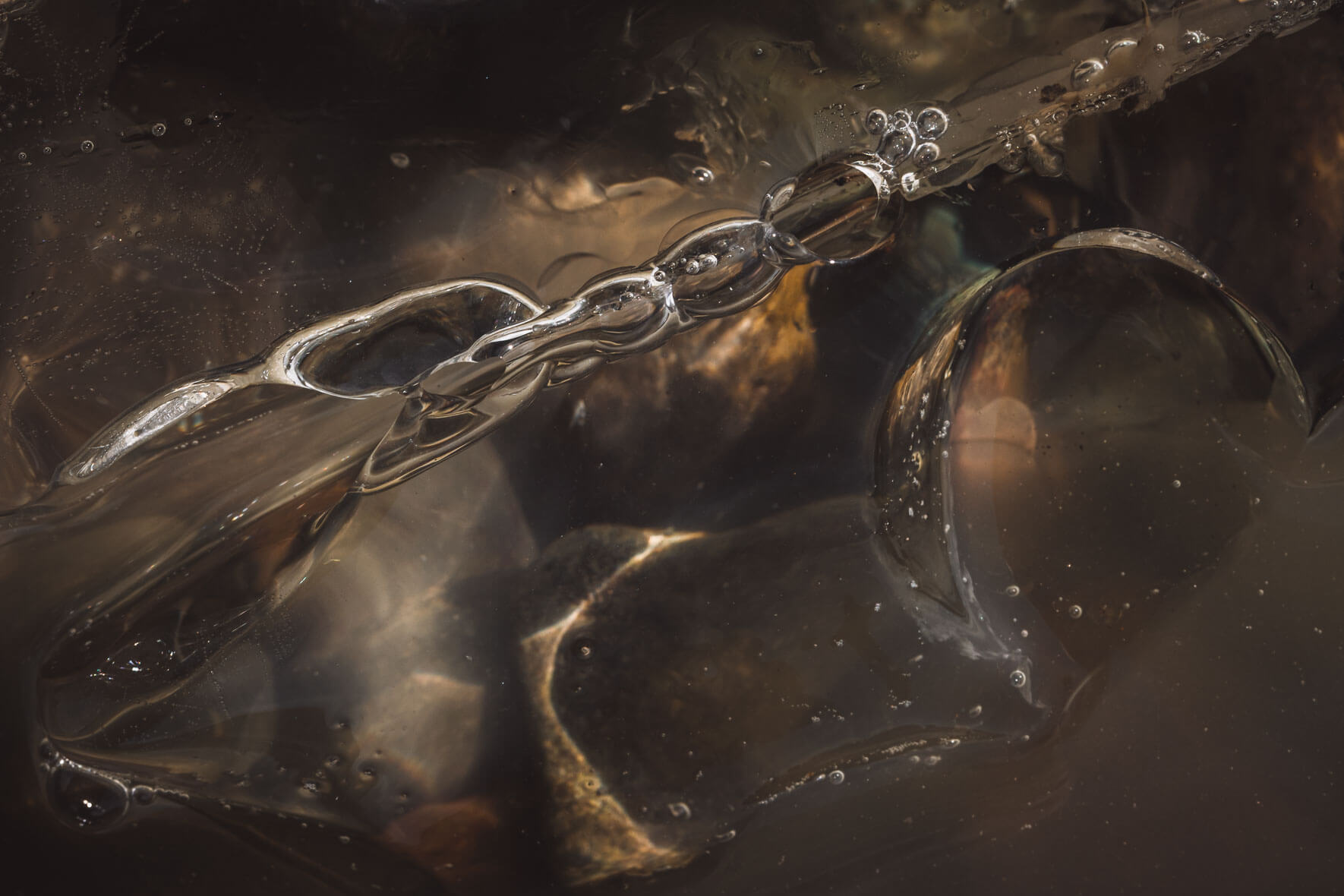 Abstract macro photography of glacial ice of Vatnajökull glacier in Iceland