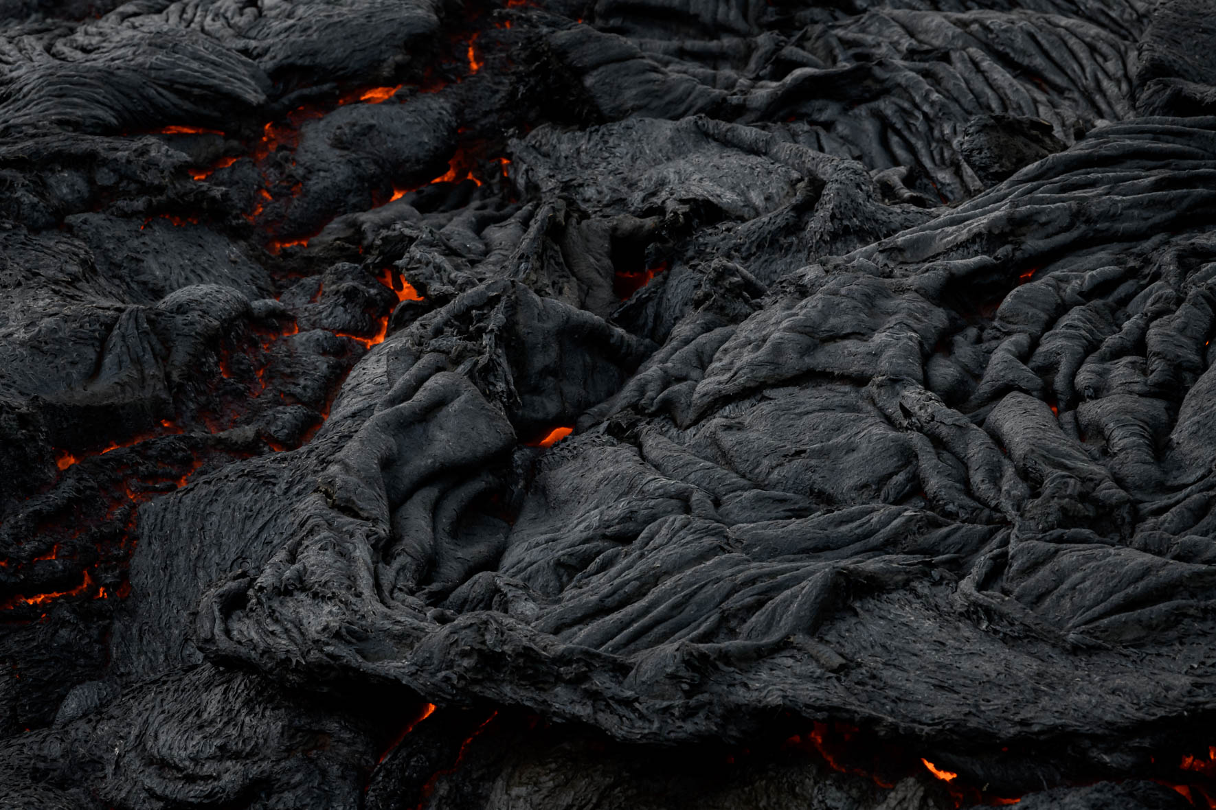 Lava field in Nátthagi valley at the Fagradalsfjall volcano in Iceland