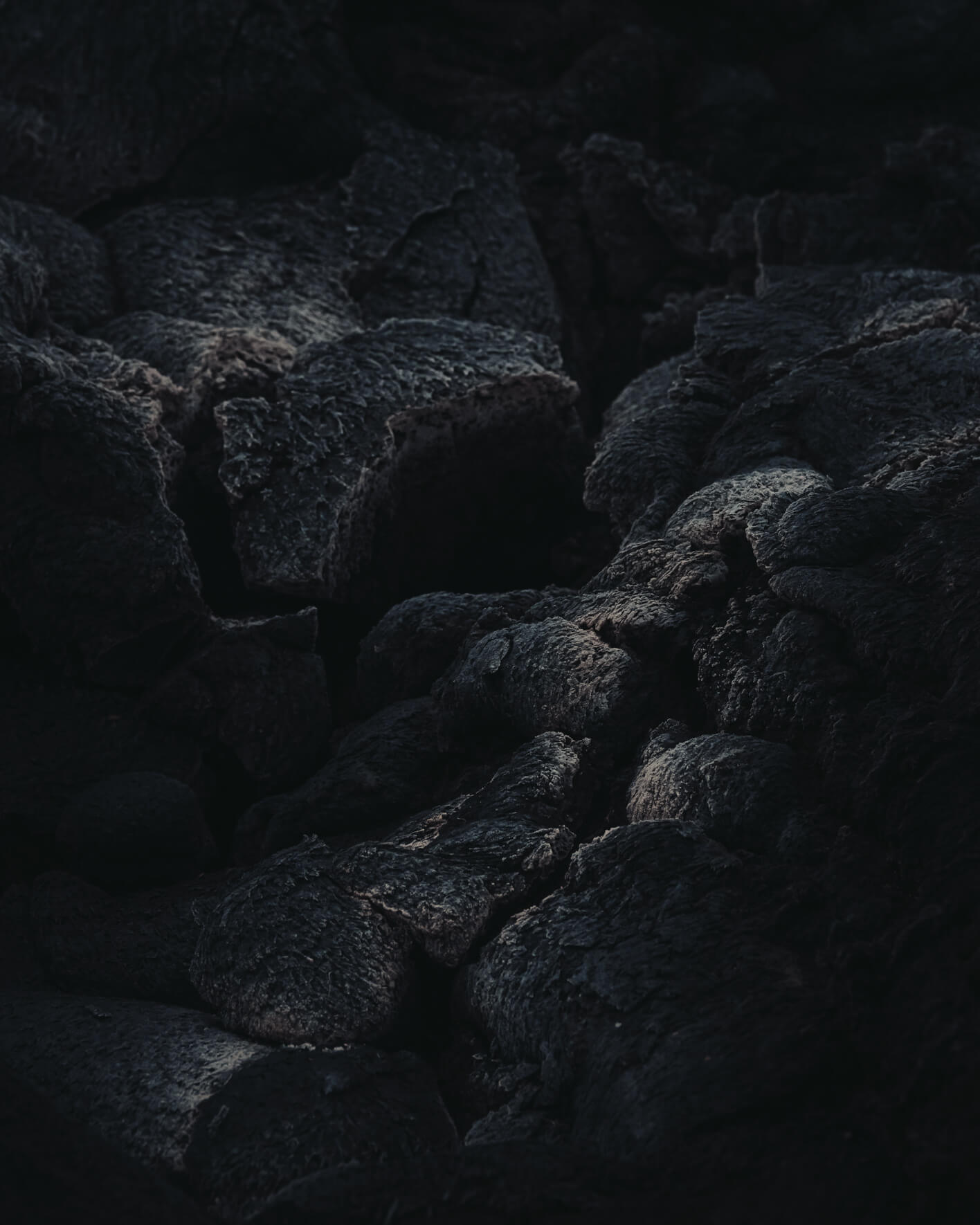 Textures of cooled lava of Fagradalsfjall volcano on the Reykjanes Peninsula in Iceland