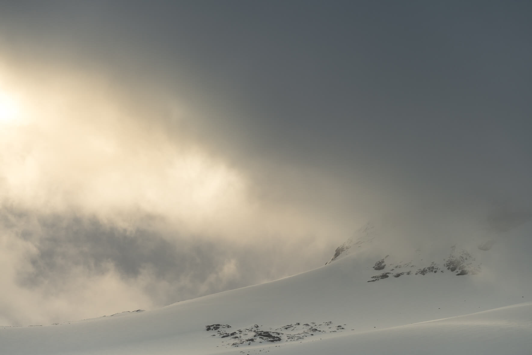 Sognefjellet mountains in dramatic winter light