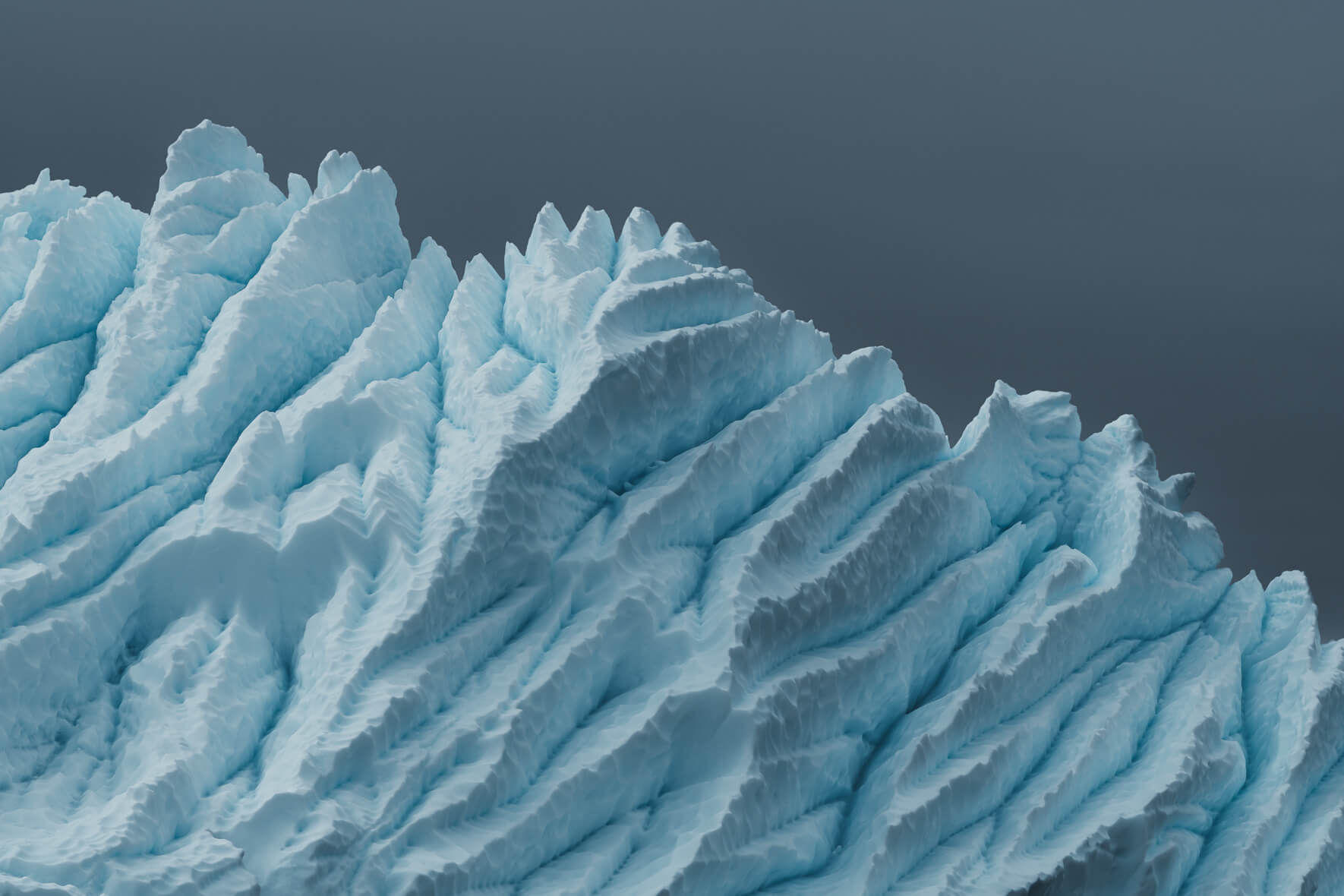 Abstract textures of an iceberg in the Gerlache Strait in Antarctica with dark skies