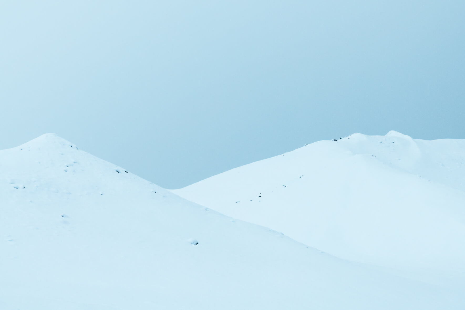 Minimalist winter landscape of Iceland