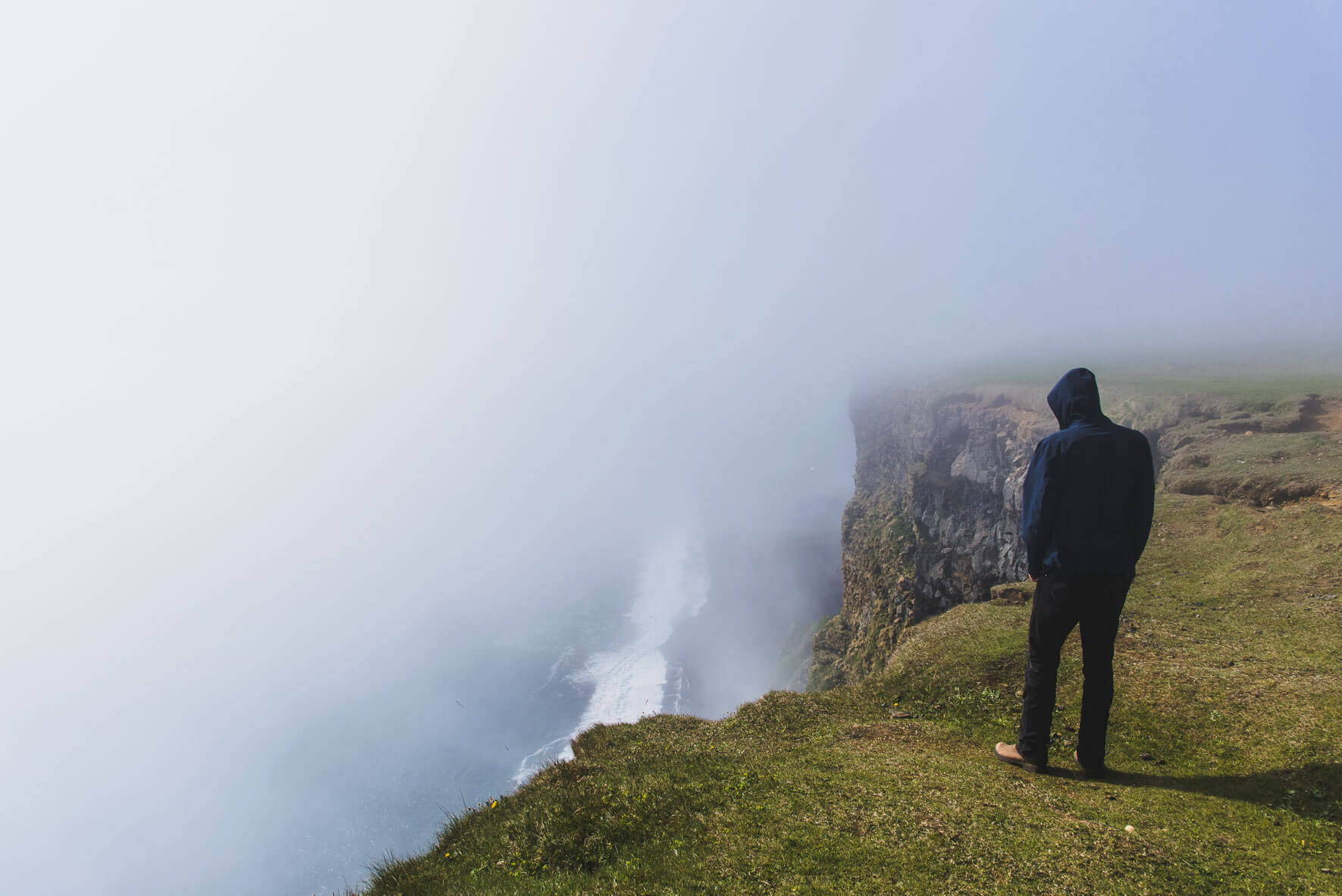 The view from Reynisfjall mountain on the Reynisfjara beach