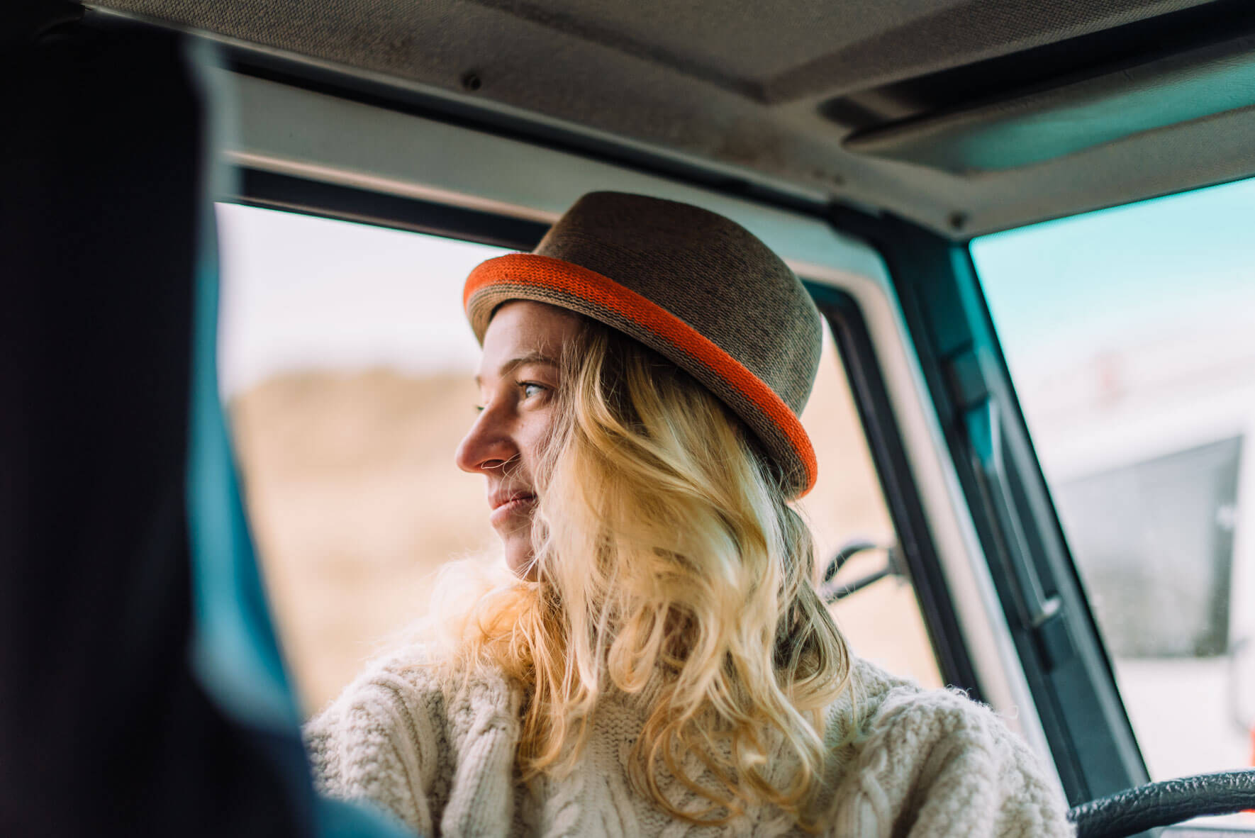 Portrait of woman with a hat