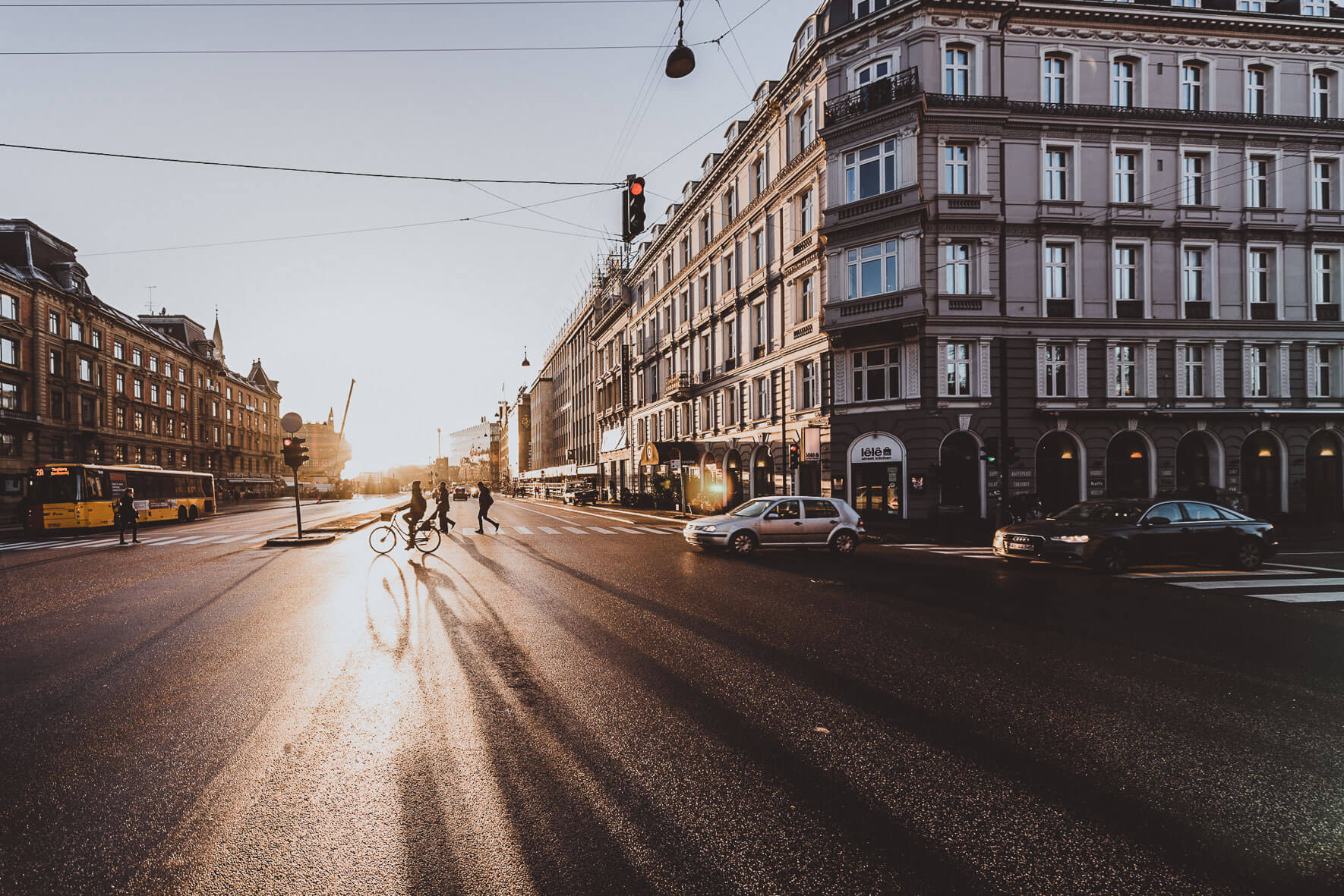 Hotel Alexandra in Copenhagen in the winter morning sun