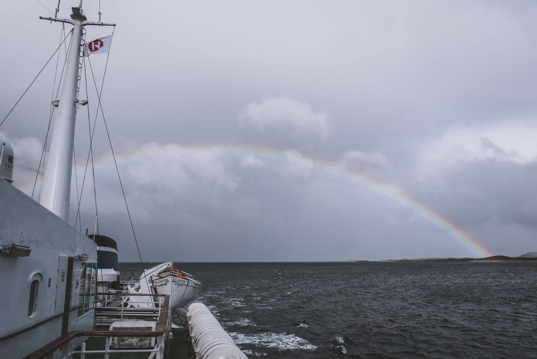 Rainbow over MS Lofoten (Hurtigruten)