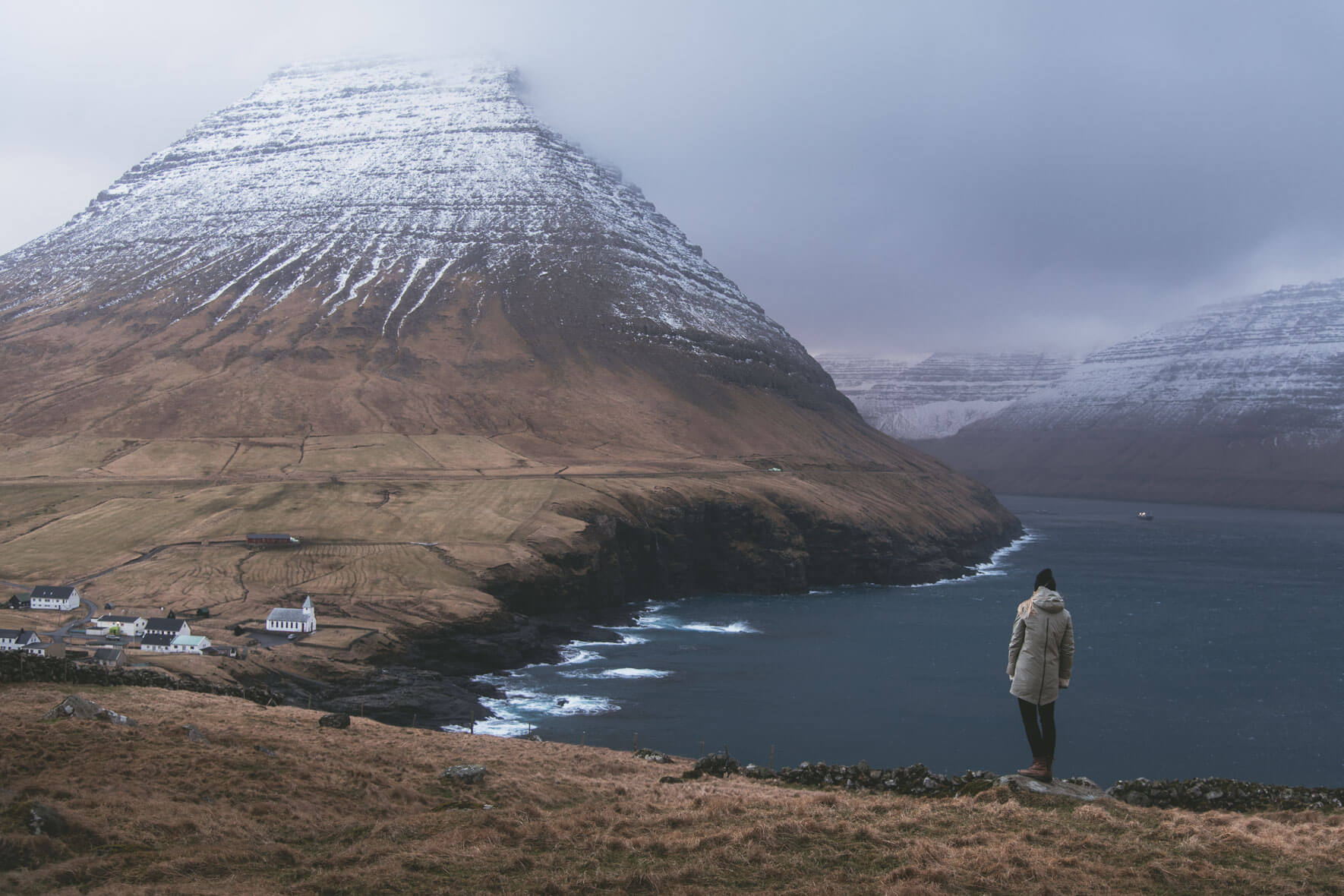 The small town Viðareiði on the island of Viðoy on the Faroe Islands