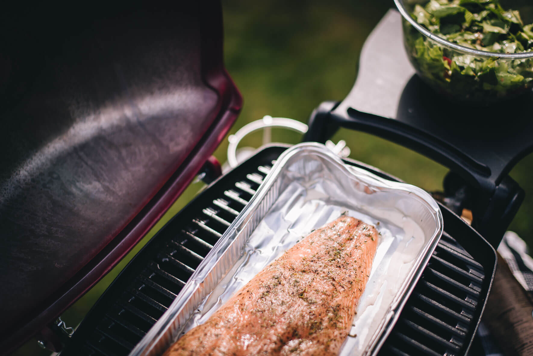 Salmon on a Weber Q 1200 grill