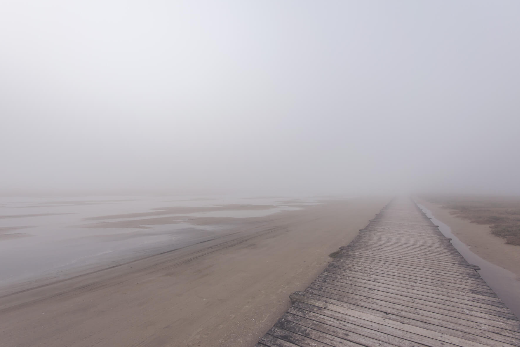 Wooden path on the beach of Sankt Peter-Ording (North Sea coast)