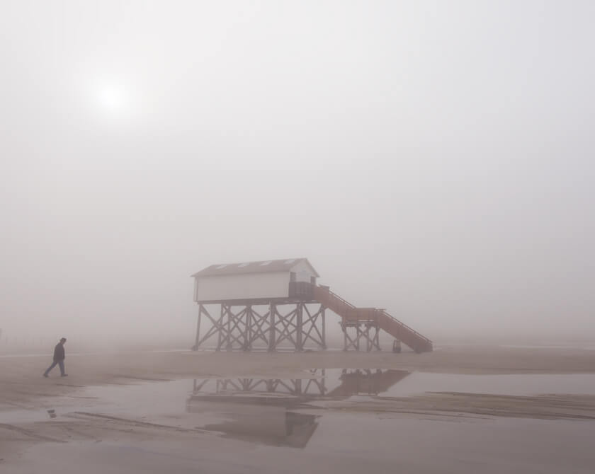 The beach St. Peter-Ording in fog by Northlandscapes