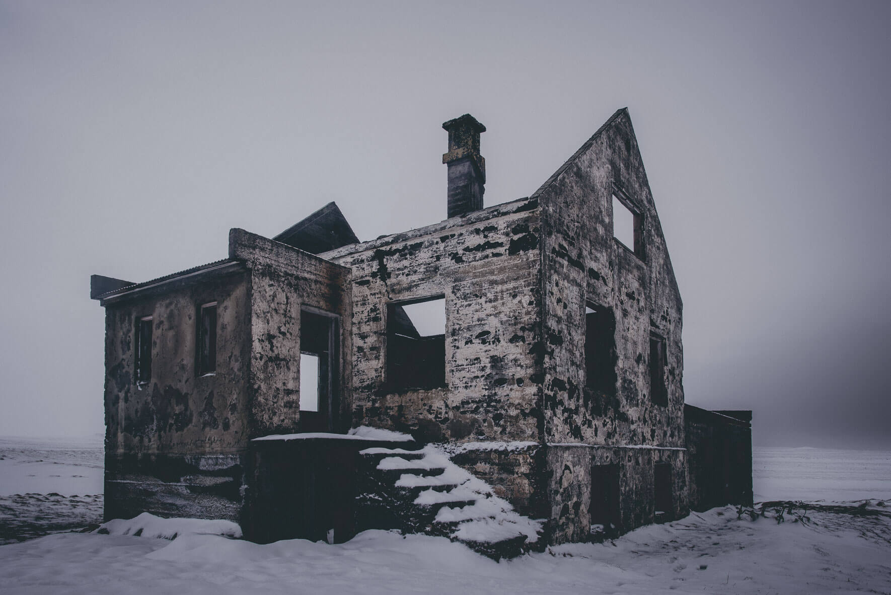 Abandoned house in winter on the Snæfellsnes peninsula, Iceland
