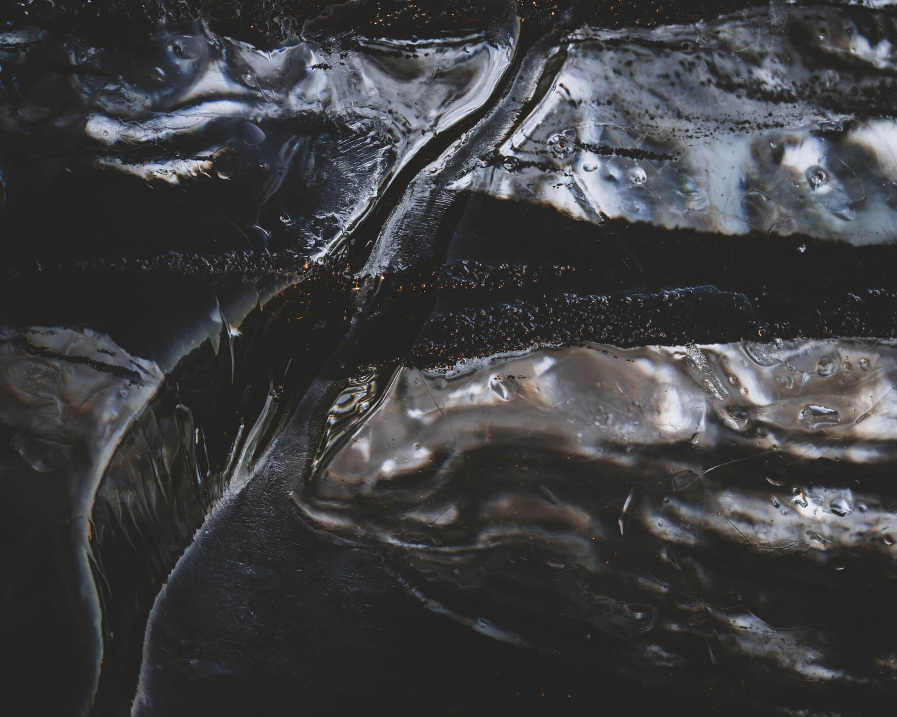 Dark ice from Jökulsárlón Glacier Lagoon in Iceland