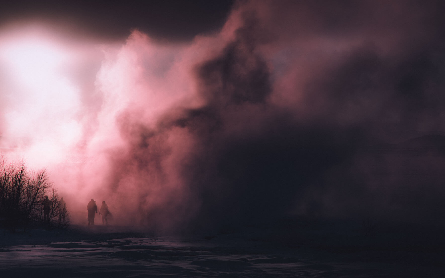 Geysir in Iceland in winter