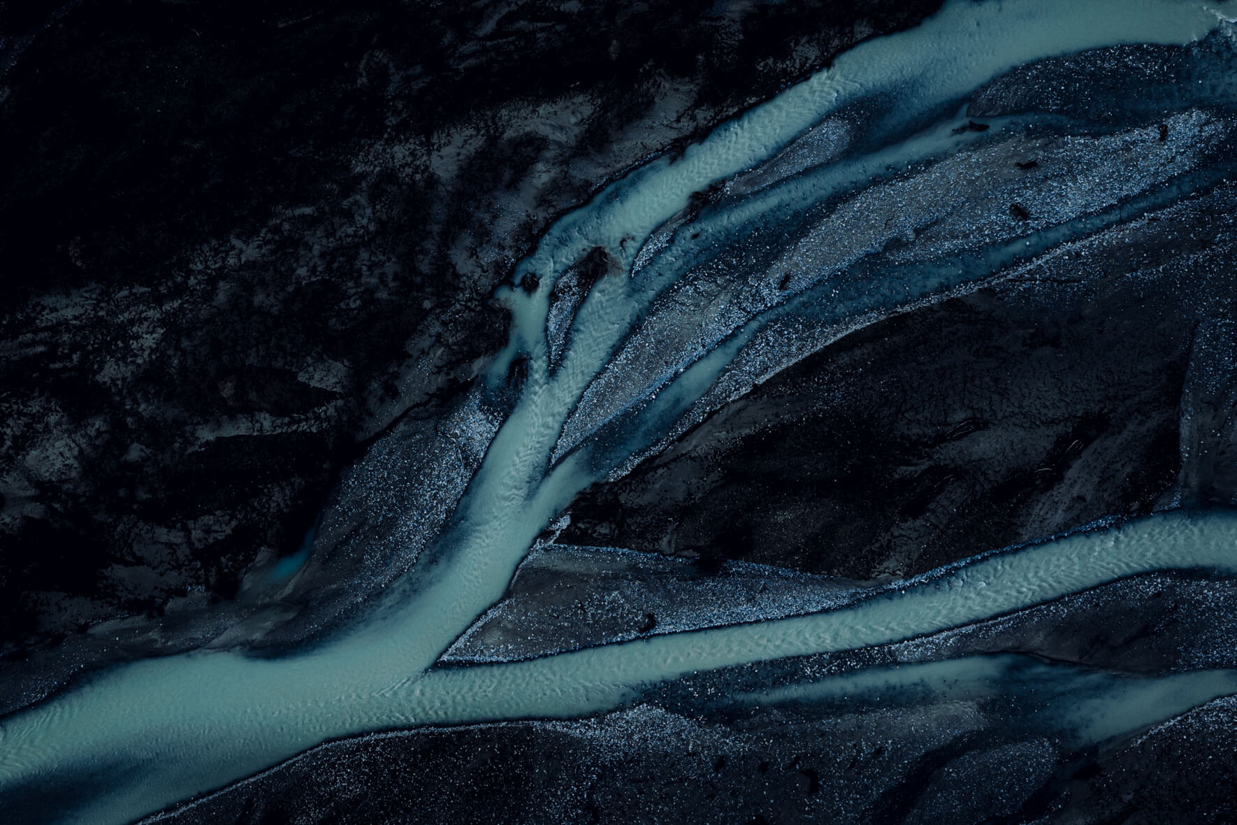 Glacial meltwater rivers from glacier arms of Jostedalsbreen in Norway